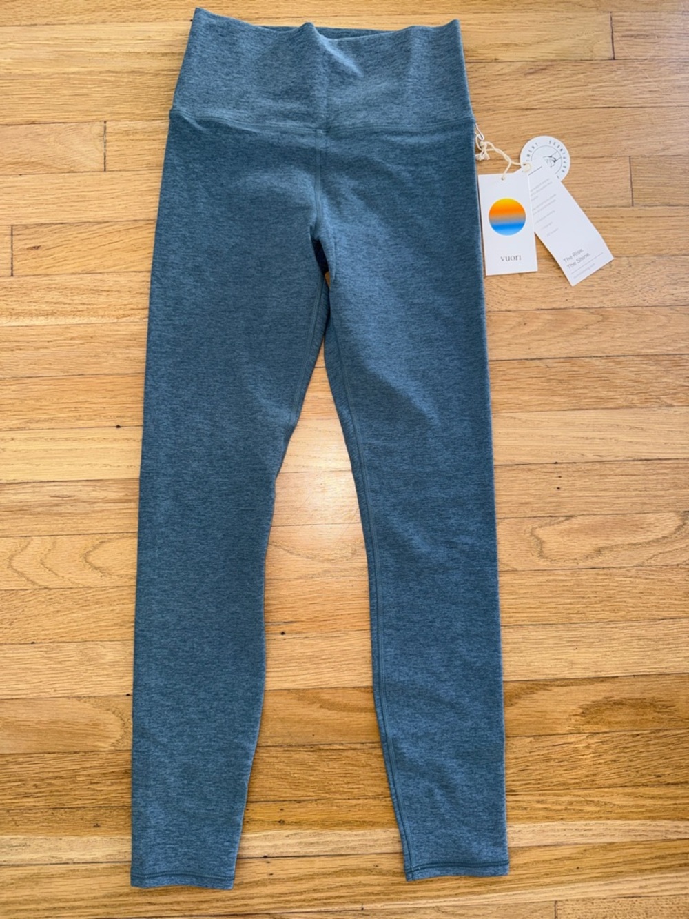 Vuori Heather Smoke Blue Heather High-Waist Leggings - Picture 3 of 5